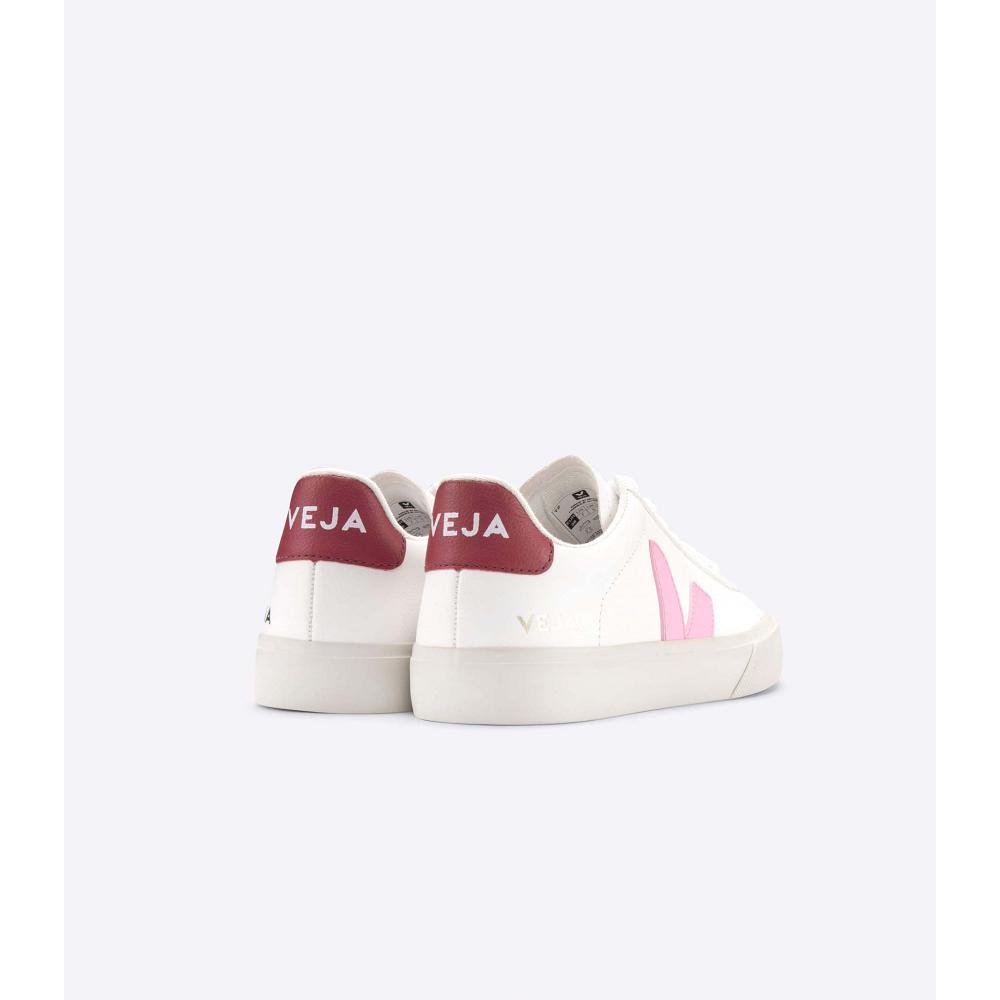 Veja CAMPO CHROMEFREE Women's Low Tops Sneakers White/Pink | NZ 591ZUT